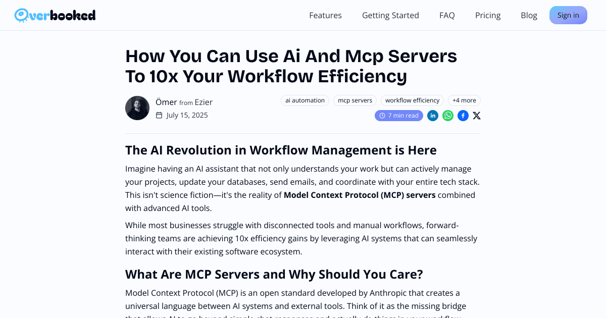 how you can use ai and mcp servers to 10x your workflow efficiency