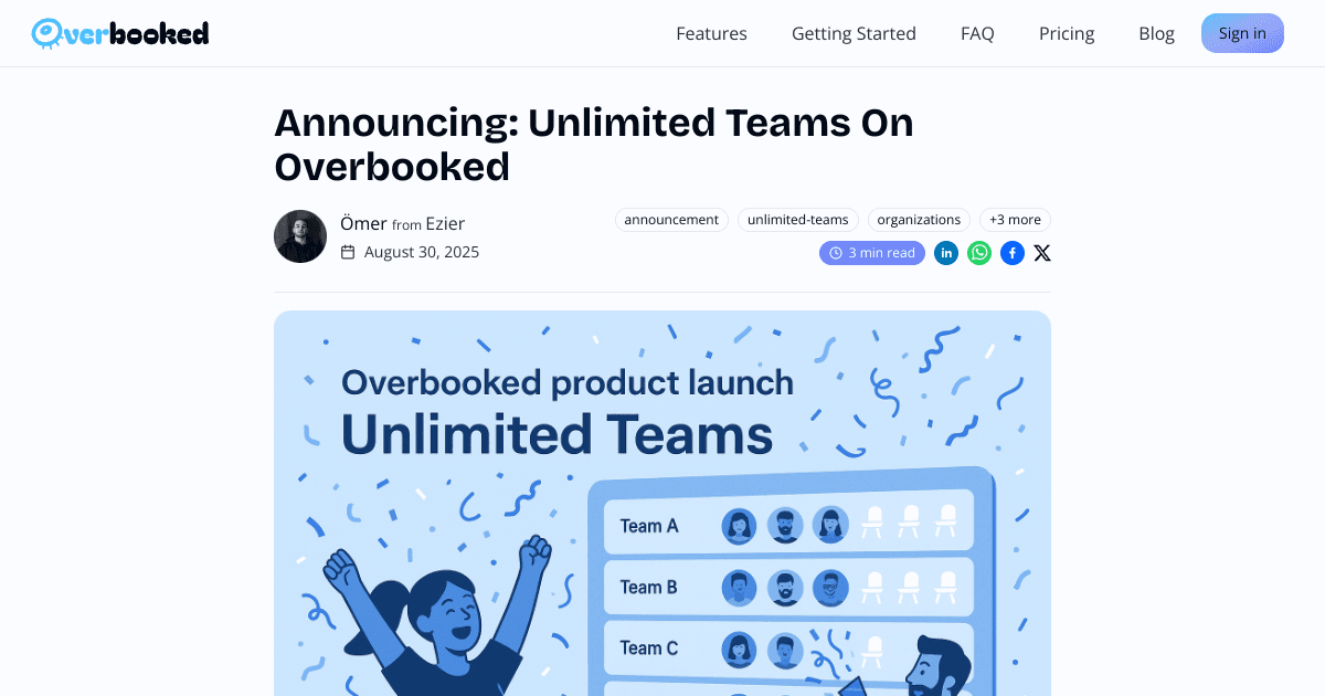 announcing: unlimited teams on overbooked