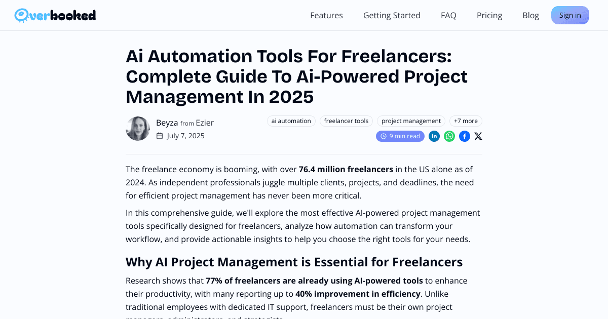 ai automation tools for freelancers: complete guide to ai-powered project management in 2025